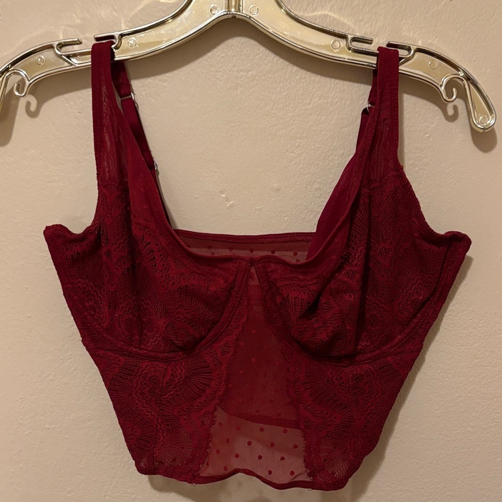 Gilly Hicks Deep Red Lace Bralette